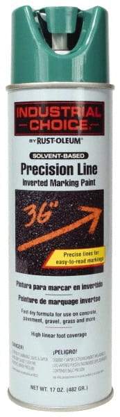 Rust-Oleum - 17 fl oz Green Marking Paint - 600' to 700' Coverage at 1" Wide, Solvent-Based Formula - USA Tool & Supply