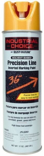 Rust-Oleum - 17 fl oz Yellow Marking Paint - 600' to 700' Coverage at 1" Wide, Solvent-Based Formula - USA Tool & Supply
