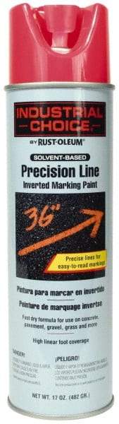 Rust-Oleum - 17 fl oz Pink Marking Paint - 600' to 700' Coverage at 1" Wide, Solvent-Based Formula - USA Tool & Supply