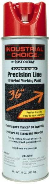 Rust-Oleum - 17 fl oz Red Marking Paint - 600' to 700' Coverage at 1" Wide, Solvent-Based Formula - USA Tool & Supply