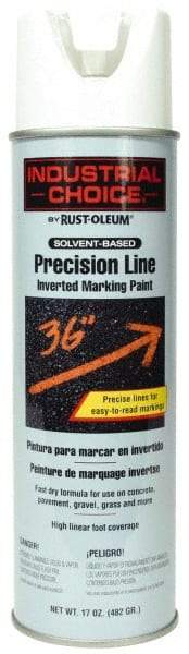 Rust-Oleum - 17 fl oz White Marking Paint - 600' to 700' Coverage at 1" Wide, Solvent-Based Formula - USA Tool & Supply