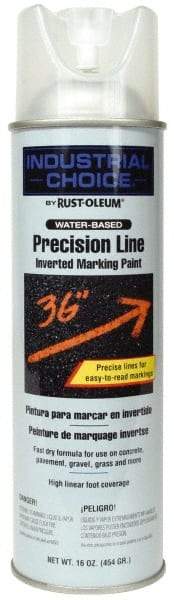 Rust-Oleum - 17 fl oz Clear Marking Paint - 600' to 700' Coverage at 1" Wide, Water-Based Formula - USA Tool & Supply