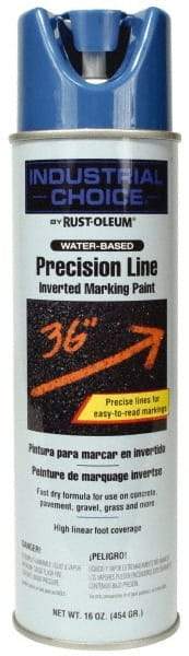 Rust-Oleum - 17 fl oz Blue Marking Paint - 600' to 700' Coverage at 1" Wide, Water-Based Formula - USA Tool & Supply