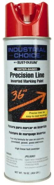 Rust-Oleum - 17 fl oz Red Marking Paint - 600' to 700' Coverage at 1" Wide, Water-Based Formula - USA Tool & Supply