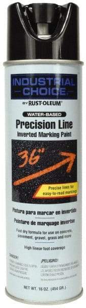 Rust-Oleum - 17 fl oz Black Marking Paint - 600' to 700' Coverage at 1" Wide, Water-Based Formula - USA Tool & Supply