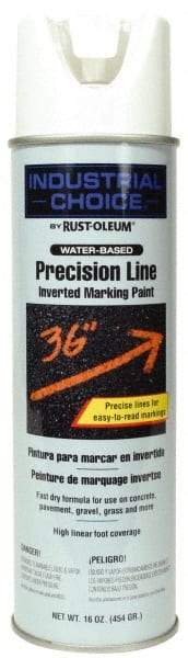 Rust-Oleum - 17 fl oz White Marking Paint - 600' to 700' Coverage at 1" Wide, Water-Based Formula - USA Tool & Supply
