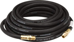Continental ContiTech - 1/4" ID x 1/2" OD 25' Long Multipurpose Air Hose - MNPT x MNPT Ends, 200 Working psi, -40 to 190°F, 1/4" Fitting, Black - USA Tool & Supply