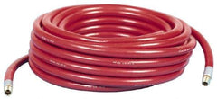 Made in USA - 3/8" ID x 5/8" OD 50' Long Multipurpose Air Hose - MNPT x MNPT Ends, 300 Working psi, -10 to 150°F, 1/4" Fitting, Yellow - USA Tool & Supply