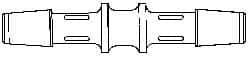 Made in USA - 5/8" Barb, Polypropylene Single Barbed Tube Splicer - White - USA Tool & Supply