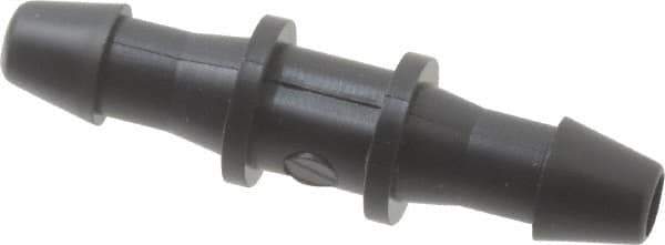 Made in USA - 3/32" Barb, Nylon Single Barbed Tube Splicer - Black - USA Tool & Supply