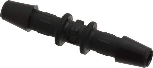 Made in USA - 3/16" Barb, Nylon Single Barbed Tube Splicer - Black - USA Tool & Supply