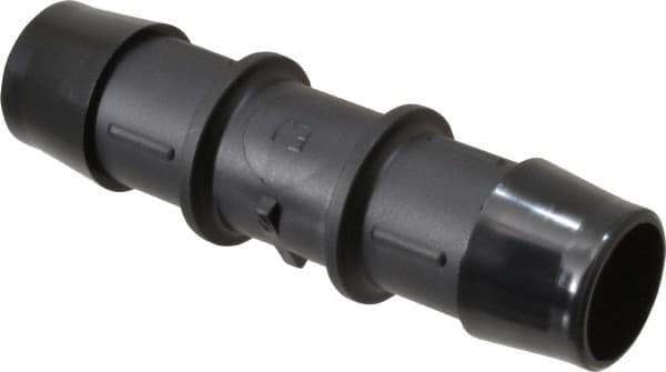 Made in USA - 3/4" Barb, Nylon Single Barbed Tube Splicer - Black - USA Tool & Supply