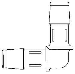 Made in USA - 1/8" Barb, Polypropylene Single Barbed Tube Elbow - Natural - USA Tool & Supply