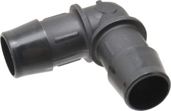 Made in USA - 3/4" Barb, Nylon Single Barbed Tube Elbow - Black - USA Tool & Supply