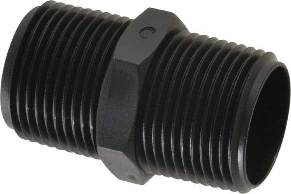 Made in USA - 3/4 NPT Nylon Threaded Tube Fitting - Black - USA Tool & Supply