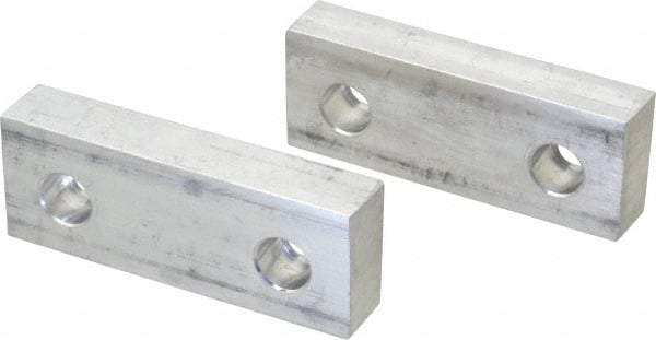 Gibraltar - 4" Wide x 1-1/2" High x 3/4" Thick, Flat/No Step Vise Jaw - Soft, Aluminum, Fixed Jaw, Compatible with 4" Vises - USA Tool & Supply