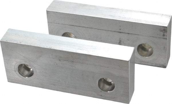 Gibraltar - 6" Wide x 2-1/2" High x 1" Thick, Flat/No Step Vise Jaw - Soft, Aluminum, Fixed Jaw, Compatible with 6" Vises - USA Tool & Supply