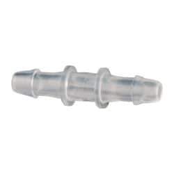 Made in USA - 3/32" Barb, Polypropylene Single Barbed Tube Splicer - Natural - USA Tool & Supply