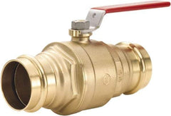 Legend Valve - 1" Pipe, Full Port, Lead Free Brass Full Port Ball Valve - 2 Piece, Press Ends, Lever Handle, 600 WOG - USA Tool & Supply