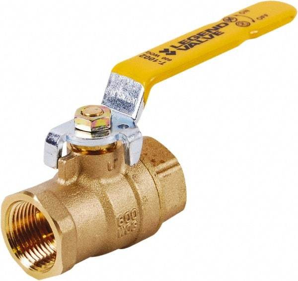 Legend Valve - 1/2" Pipe, Full Port, Brass UL, CSA, FM, NSF Approved Ball Valve - 2 Piece, FIP x FIP Ends, Lever Handle, 600 WOG, 150 WSP - USA Tool & Supply