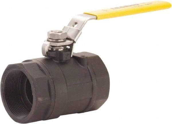 Legend Valve - 3/8" Pipe, Large Port, Carbon Steel Standard Ball Valve - 2 Piece, FNPT x FNPT Ends, Locking Lever Handle, 2,000 WOG, 150 WSP - USA Tool & Supply