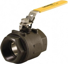 Legend Valve - 1-1/2" Pipe, Full Port, Carbon Steel Full Port Ball Valve - 2 Piece, FNPT x FNPT Ends, Locking Lever Handle, 1,500 WOG, 150 WSP - USA Tool & Supply