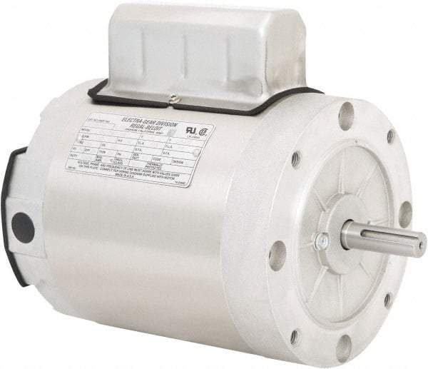 Leeson - 3/4 Max hp, 1,800 Max RPM, Electric AC DC Motor - 115/208-230 V Input, Single Phase, 56C Frame, 5/8" Shaft Diam, C-Face Mount, TENV Enclosure - USA Tool & Supply