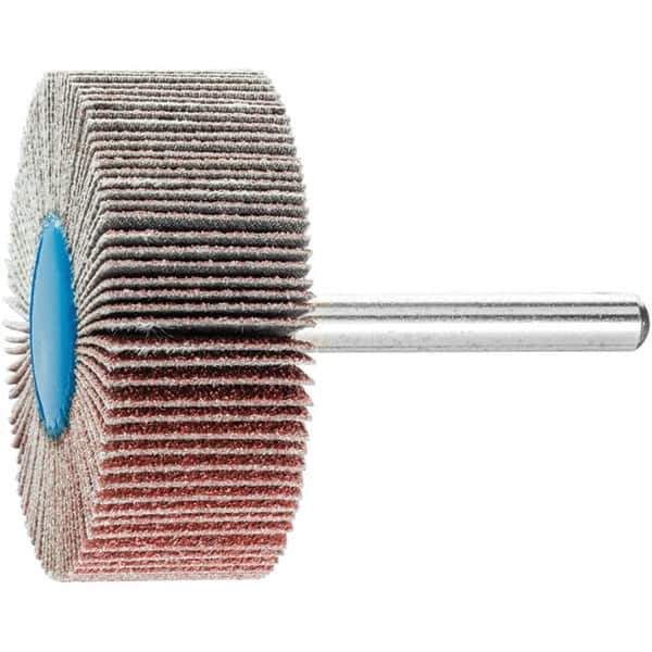 PFERD - 2" Diam x 3/4" Face Width, Aluminum Oxide Coated Mounted Flap Wheel - 1/4" Shank Mount, 80 Grit, 23,000 Max RPM - USA Tool & Supply