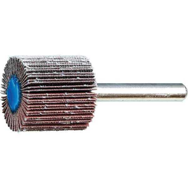 PFERD - 1" Diam x 1" Face Width, Aluminum Oxide Coated Mounted Flap Wheel - 1/4" Shank Mount, 320 Grit, 25,000 Max RPM - USA Tool & Supply