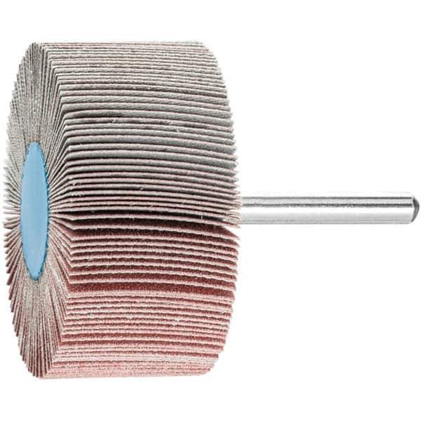 PFERD - 2-1/2" Diam x 1" Face Width, Aluminum Oxide Coated Mounted Flap Wheel - 1/4" Shank Mount, 180 Grit, 23,000 Max RPM - USA Tool & Supply