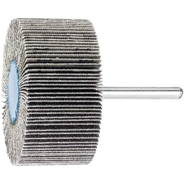 PFERD - 2" Diam x 1" Face Width, Silicon Carbide Coated Mounted Flap Wheel - 1/4" Shank Mount, 120 Grit, 23,000 Max RPM - USA Tool & Supply