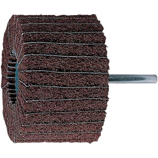 PFERD - 3" Diam x 2" Face Width, Aluminum Oxide Nonwoven Mounted Flap Wheel - 1/4" Shank Mount, 180 Grit, 7,500 Max RPM - USA Tool & Supply