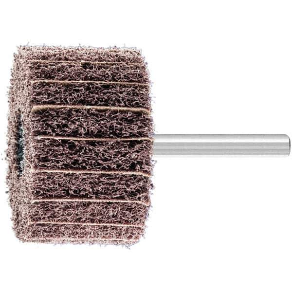 PFERD - 2" Diam x 1-1/4" Face Width, Aluminum Oxide Nonwoven Mounted Flap Wheel - 1/4" Shank Mount, 100 Grit, 12,000 Max RPM - USA Tool & Supply