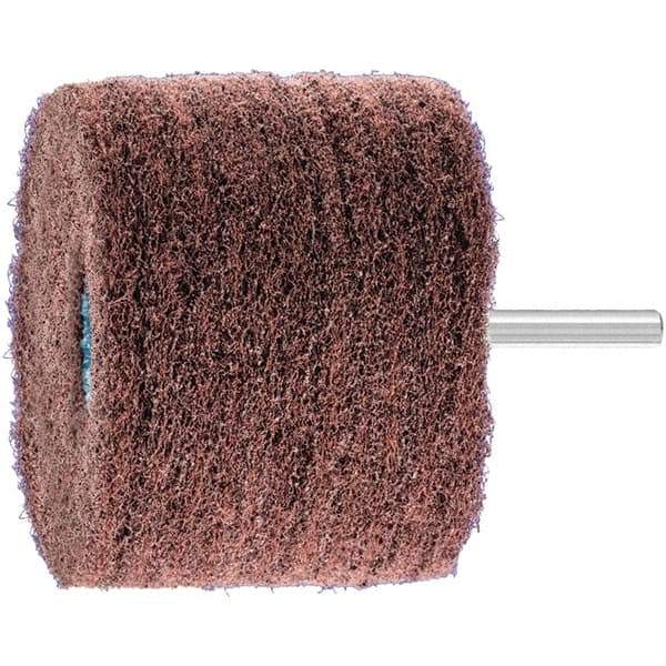 PFERD - 3" Diam x 2" Face Width, Aluminum Oxide Nonwoven Mounted Flap Wheel - 1/4" Shank Mount, 180 Grit, 7,500 Max RPM - USA Tool & Supply