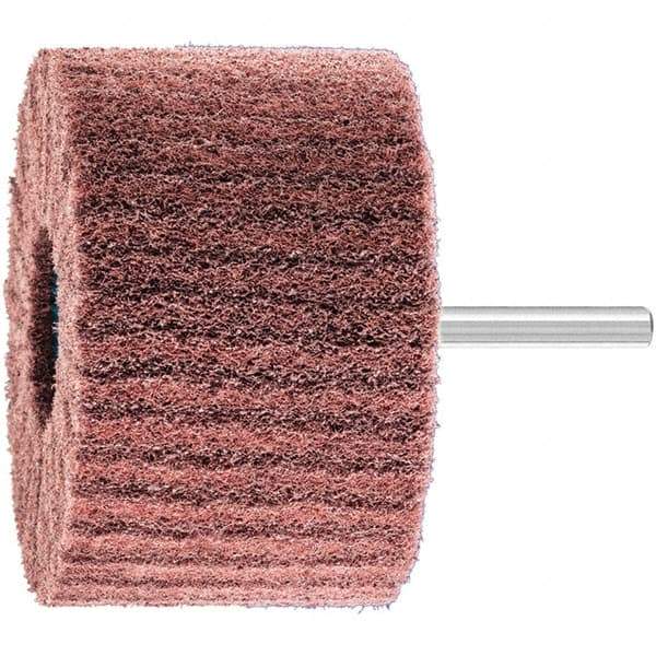 PFERD - 3" Diam x 2" Face Width, Aluminum Oxide Nonwoven Mounted Flap Wheel - 1/4" Shank Mount, 280 Grit, 7,500 Max RPM - USA Tool & Supply