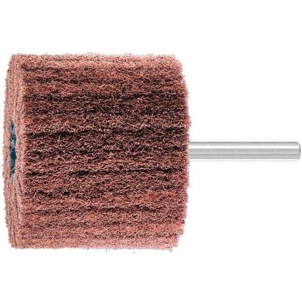 PFERD - 2-3/8" Diam x 2" Face Width, Aluminum Oxide Nonwoven Mounted Flap Wheel - 1/4" Shank Mount, 280 Grit, 10,000 Max RPM - USA Tool & Supply