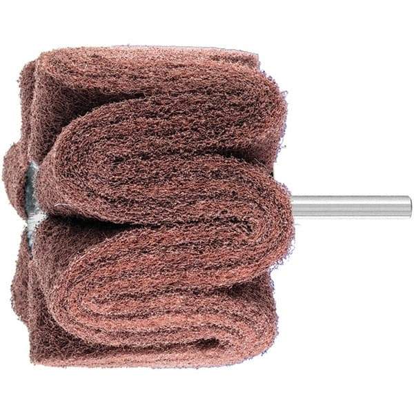 PFERD - 3" Diam x 2" Face Width, Aluminum Oxide Nonwoven Mounted Flap Wheel - 1/4" Shank Mount, 280 Grit, 7,500 Max RPM - USA Tool & Supply