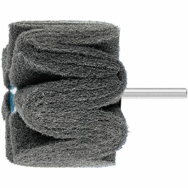 PFERD - 3" Diam x 2" Face Width, Silicon Carbide Nonwoven Mounted Flap Wheel - 1/4" Shank Mount, 180 Grit, 7,500 Max RPM - USA Tool & Supply