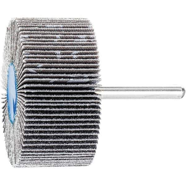 PFERD - 2" Diam x 1" Face Width, Silicon Carbide Coated Mounted Flap Wheel - 1/4" Shank Mount, 80 Grit, 23,000 Max RPM - USA Tool & Supply
