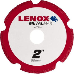 Lenox - 2" 40/50 Grit Diamond Cutoff Wheel - 0.05" Thick, 3/8" Arbor, 30,500 Max RPM, Use with Die Grinders - USA Tool & Supply