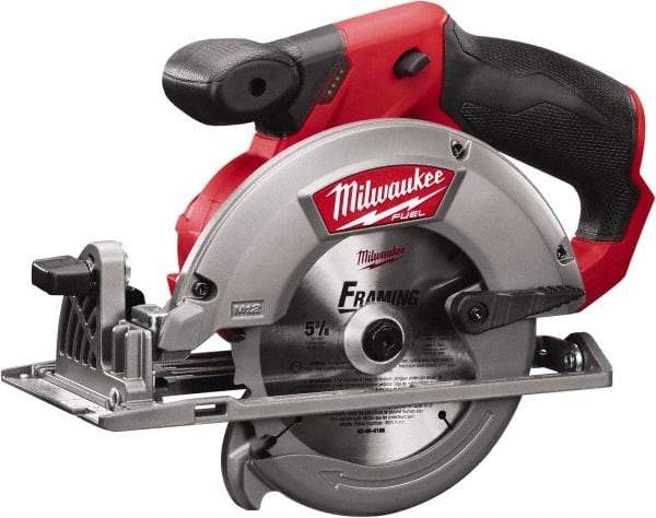 Milwaukee Tool - 12 Volt, 5-3/8" Blade, Cordless Circular Saw - 3,600 RPM, Lithium-Ion Batteries Not Included - USA Tool & Supply