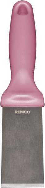 Remco - Stiff Stainless Steel Beveled Scraper - 1-1/2" Blade Width x 3-1/2" Blade Length, 5-13/32" Long Ergonomic Polypropylene Handle - USA Tool & Supply