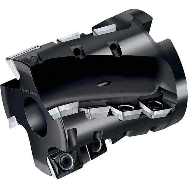 Walter - 80mm Cut Diam, 32mm Arbor Diam, 67mm Max Depth of Cut, Indexable Square-Shoulder Face Mill - 90° Lead Angle, 80mm High, LDM.170408R & SDM.120408 Insert Compatibility, Through Coolant, Series M4258 - USA Tool & Supply