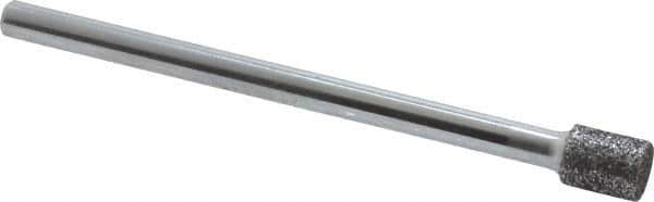 Strauss - 0.197" Head Diam x 1/4" Head Thickness CBN Grinding Pin - 1/8" Shank Diam x 2" Shank Length, Medium Grade, 80 Grit - USA Tool & Supply