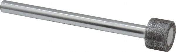 Strauss - 0.591" Head Diam x 0.394" Head Thickness CBN Grinding Pin - 1/4" Shank Diam x 3-1/2" Shank Length, Medium Grade, 80 Grit - USA Tool & Supply