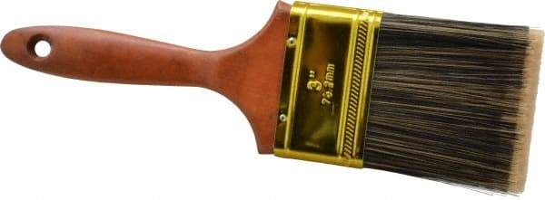 Premier Paint Roller - 3" Flat Synthetic Varnish Brush - 3" Bristle Length, 6-3/4" Wood Handle - USA Tool & Supply