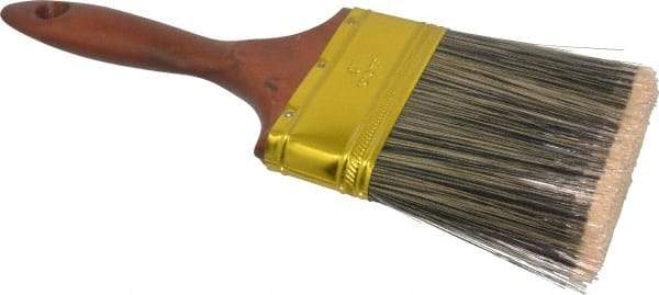 Premier Paint Roller - 4" Flat Synthetic Varnish Brush - 3-1/2" Bristle Length, 6" Wood Handle - USA Tool & Supply