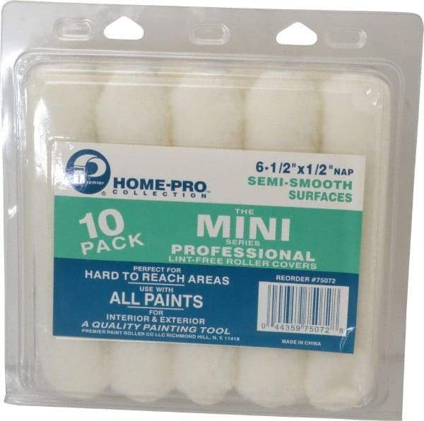 Premier Paint Roller - 1/2" Nap, Mini Paint Roller - 6-1/2" Wide, Includes Roller Cover - USA Tool & Supply