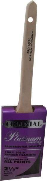 Premier Paint Roller - 2-1/2" Angled Synthetic Sash Brush - 3" Bristle Length, 9" Wood Rattail Handle - USA Tool & Supply