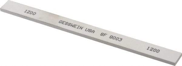 Made in USA - 1200 Grit Aluminum Oxide Rectangular Polishing Stone - Ultra Fine Grade, 1/2" Wide x 6" Long x 1/8" Thick - USA Tool & Supply